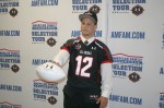 Tyler Kluver at the ceremony to receive his game jersey last fall.